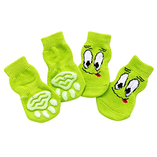 Indoor Anti-Rutsch Socken für Hunde und Katzen Socken Socken Anti-schmutzig Anti-kratzfest Für kleine Haustiere und mittelgroße Hunde, Haustiere, Socken und Haustierzubehör (b-Green, One Size) von Doublehero