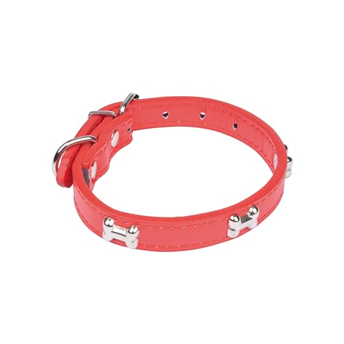 Love Story Hundehalsband, Kunstleder, Knochen, M/35 cm, Rot von Douceur d'Intérieur