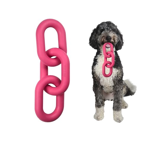Doug's Dog Supplies Chain Link Tug Toy, Tug Toys for Dogs, Rubber Chain Toy for Tug of War (Pink) von Doug's Dog Supplies