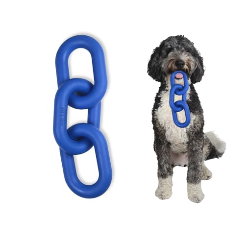 Doug's Dog Supplies Chain Link Tug Toy Tug Toys for Dogs, Rubber Chain Toy for Tug of War (Blue) von Doug's Dog Supplies