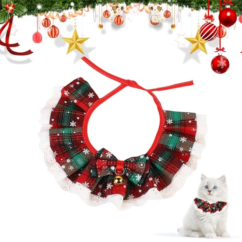 Hundehalstuch Weihnachten,Weihnachten Haustier Schal für Kleine Hunde und Katzen,Weihnachten Katzenhalsband,Hundehalstücher mit Glocke,Weihnachten Hundehalsband,Weihnachten KatzenkostümHundekostüm von Doukesh