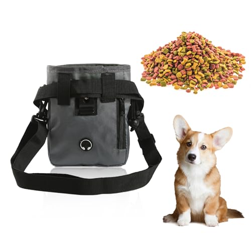 Leckerlibeutel für Hunde, Leckerlibeutel für Hundetraining, Hundeleckerlibeutel, freihändige Snack-Tasche für Hund, Spazierengehen, Leckerlibeutel, mit Kotbeutelhalter, verstellbarer Bund für von Doukesh