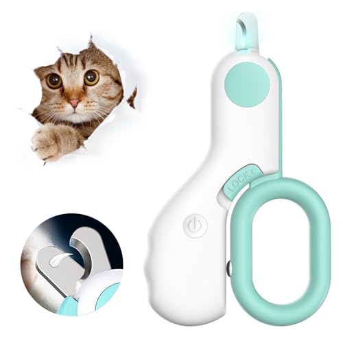 Nagelknipser mit LED-Licht für Hunde Katzen,Krallenschere Katzen mit LED-Licht,Nagelknipser für Katzen,Katzenkrallen Schneider,Katzen Nagelschere mit Licht,Katzen Krallenschneider,Cat Nail Clipper von Doukesh