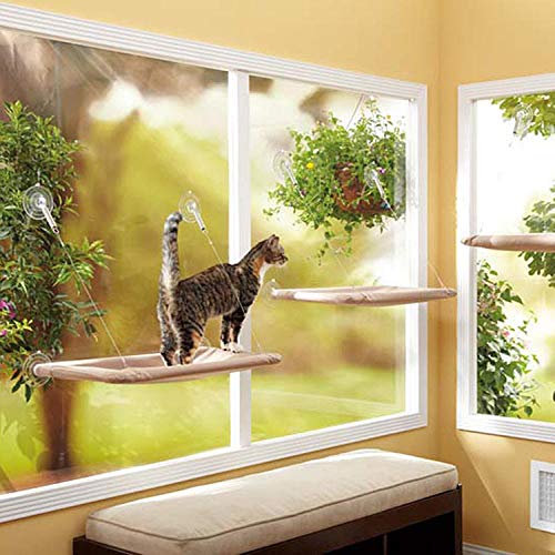 Doumadup Fensterplätze Für Katzen Haustier-Katzen-Hängematten-Sonniges Sitzbett-Hängendes Sonnenschein-Saugwaschbares Fenster-Bett von Doumadup