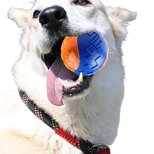 Dous Kauballspielzeug für Hunde - Kauball-Spielzeug aus Gummi mit eingebautem Sounder - Hunde-Welpen-Gummi-Quietsch-Spielzeug-Ball für Räume, Par, Gärten von Dous