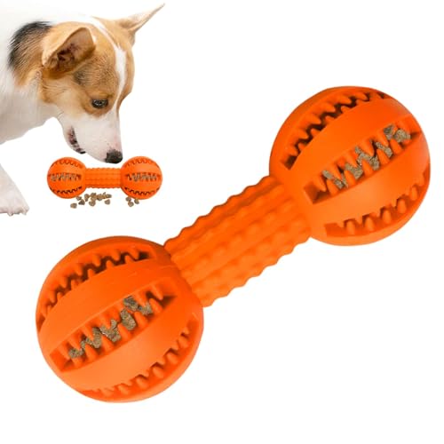 Dovxk Leckerli-Spielzeugspender für Hunde, Zahnreinigungsspielzeug für Hunde - Interaktiver Futterspender, Kauspielzeug für Welpen | Hundespielzeug zum Zähneknirschen in Hantelform von Dovxk