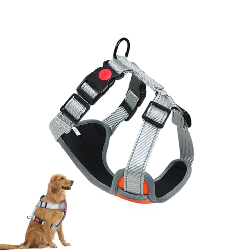 Dovxk Verstellbares Hundegeschirr, Hundewestengeschirre - Atmungsaktives Hundegeschirr | Reflektierendes Hundegeschirr mit weicher Schaumstoffpolsterung und 2 Riemenschnallen von Dovxk
