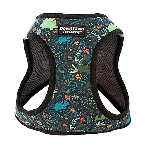 Downtown Pet Supply,Hundegeschirr für große Hunde No-Pull,Step in Hundegeschirr,Gepolstertes Netzgewebe Hundeweste mit reflektierendem Rand, Klettverschluss und Schnallenriemen,Dinosaurier,XL von Downtown Pet Supply