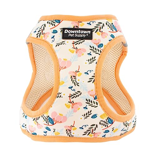 Downtown Pet Supply,Hundegeschirr für große Hunde gegen Ziehen,Step in Hundegeschirr,Gepolstertes Netzgewebe Hundeweste mit reflektierendem Rand, Klettverschluss und Schnallenriemen,Floral,XL von Downtown Pet Supply