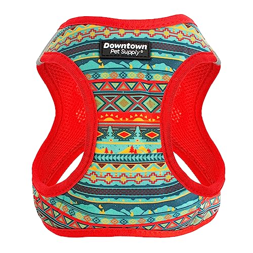 Downtown Pet Supply,Hundegeschirr für große Hunde gegen Ziehen,Step in Hundegeschirr,Gepolstertes Netzgewebe Hundeweste mit reflektierendem Rand, Klettverschluss und Schnallenriemen,Tribal,XL von Downtown Pet Supply