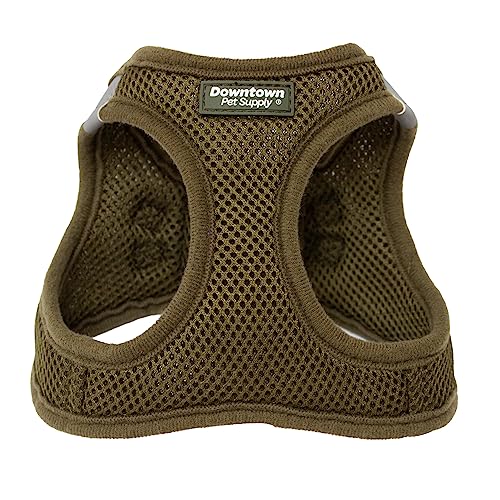 Downtown Pet Supply,Hundegeschirr für kleine Hunde gegen Ziehen,Step in Hundegeschirr,Gepolstertes Netzgewebe Hundeweste mit reflektierendem Saum, Klettverschluss und Schnallenriemen,Hunter Green,XXS von Downtown Pet Supply