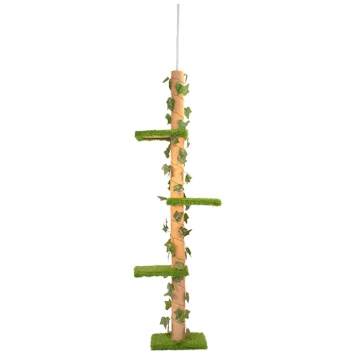 Downtown Pet Supply - Kratzbaum für Katzen, hoher Katzenbaum und Sisalseil, 4-stöckiger Katzenbaum mit Sicherungsmechanismus, Gras, 236 - 247 cm von Downtown Pet Supply