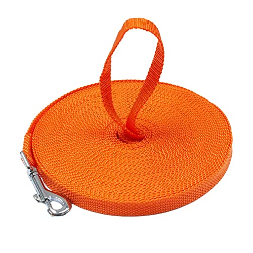 Downtown Pet Supply - Lange Hundeleine – Hundetrainingsleine – Schlepp- und Gehorsamkeits-Hundetrainingswerkzeuge – Nylon – 6 m – orange Hundeleine von Downtown Pet Supply