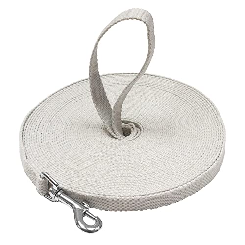 Downtown Pet Supply - Lange Hundeleine – Hundetrainingsleine – Schlepp- und Gehorsamkeitstraining – Nylon – 15,2 m – Hellgraue Hundeleine von Downtown Pet Supply