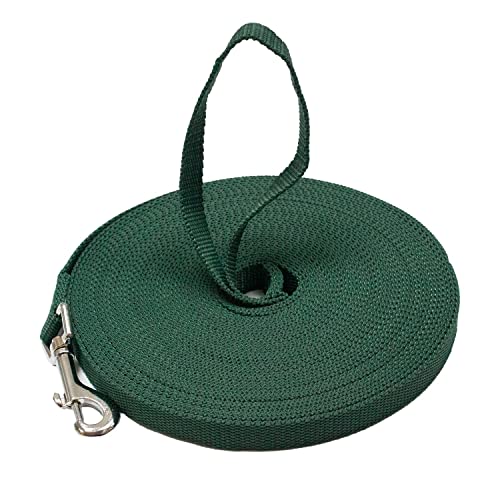 Downtown Pet Supply - Lange Hundeleine – Hundetrainingsleine – Schlepp- und Gehorsamkeitstraining – Nylon – 15,2 m – Hunter Green Hundeleine von Downtown Pet Supply