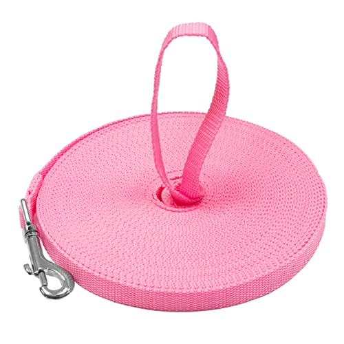 Downtown Pet Supply - Lange Hundeleine – Hundetrainingsleine – Schlepp- und Gehorsamkeitstraining – Nylon – 30,5 m – rosa Hundeleine von Downtown Pet Supply