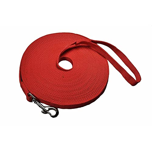 Downtown Pet Supply - Lange Hundeleine – Hundetrainingsleine – Schlepp- und Gehorsamkeitstraining – Nylon – 45,7 m – rote Hundeleine von Downtown Pet Supply