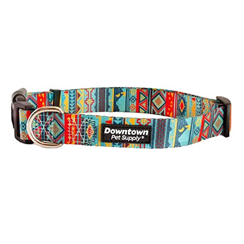 Downtown Pet Supply Niedliches und ausgefallenes bedrucktes Muster, weiches Hunde- und Welpenhalsband, für kleine, mittelgroße und große Hunde (Tribal, Medium) von Downtown Pet Supply