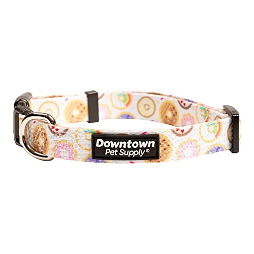 Downtown Pet Supply Niedliches und schickes gedrucktes Muster, weiches Hunde- und Welpenhalsband für kleine, mittelgroße und große Hunde (Donut, Medium). von Downtown Pet Supply