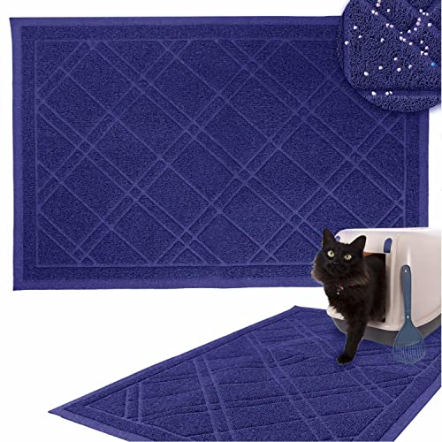 Downtown Pet Supply Non-Slip Padded Mesh Kitty Litter Mat Trapping Tray for Cats and Kittens (Blue, Medium) von Downtown Pet Supply