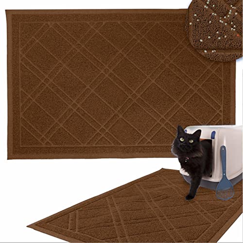 Downtown Pet Supply Non-Slip Padded Mesh Kitty Litter Mat Trapping Tray for Cats and Kittens (Brown, Medium) von Downtown Pet Supply