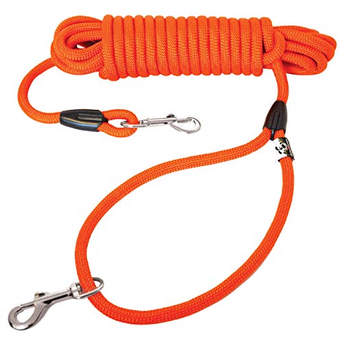 Downtown Pet Supply Robuste Hundeleine, gewebt, dick, bequem, für Gehorsamkeitstraining, Orange und Schwarz, 15 m, Orange von Downtown Pet Supply