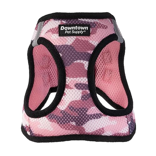 Downtown Pet Supply Step in Hundegeschirr für kleine Hunde, kein Ziehen, XS, Camo Pink – verstellbares Geschirr mit gepolstertem Netzgewebe und reflektierendem Rand – Schnallenriemen für Hunde von Downtown Pet Supply