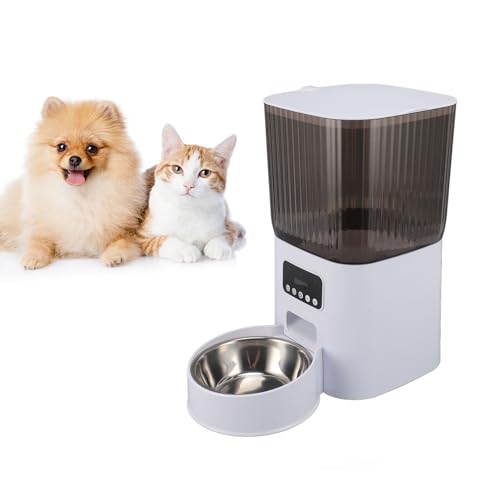 Automatischer Katzenfutterspender, Automatischer Katzenfutterspender, 5 L Zeitgesteuerte Automatische Katzenund Hundefutterspender, mit Edelstahlnapf, Haustier (Einzelne Schüssel von Dpofirs