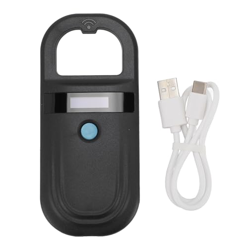 Dpofirs Haustier-Mikrochip-Scanner, FDX-B Mikrochip-Scanner-Lesegerät für Hunde, Haustiere, Katzen, Schweine, Tiere, Wiederaufladbarer 300-mAh-Mikrochip-Scanner (Black) von Dpofirs