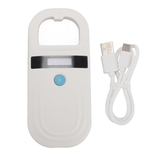 Dpofirs Haustier-Mikrochip-Scanner, FDX-B Mikrochip-Scanner-Lesegerät für Hunde, Haustiere, Katzen, Schweine, Tiere, Wiederaufladbarer 300-mAh-Mikrochip-Scanner (White) von Dpofirs