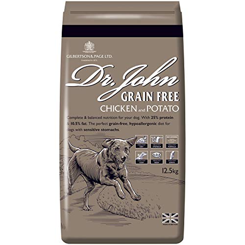 Dr John Hundefutter Trocken Trockenfutter 12,5 kg Hundetrockenfutter Geflügel Und Kartoffel Getreidefreies Futter Hypoallergen Für Ausgewachsene Hunde Aller Rassen Grain Free von Dr John