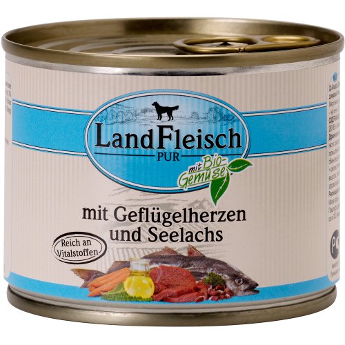 LandFleisch | Pur Geflügelherzen & Seelachs | 12 x 195 g von Dr. Alder