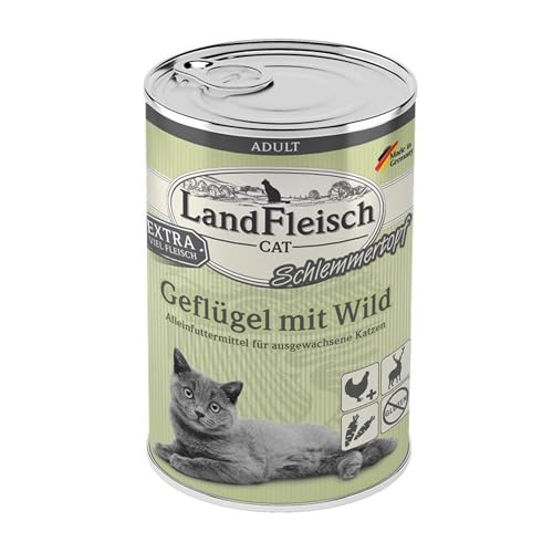 Landfleisch LaFl. Cat Topf Gefl. +Wild 400gD von Dr. Alders Landfleisch Cat