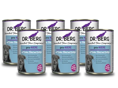 Dr. Berg pro-NIERE | Nassfutter für Hunde | Diätfutter bei Nierenproblemen & Niereninsuffizienz | 6 x 400 g von Dr. Berg