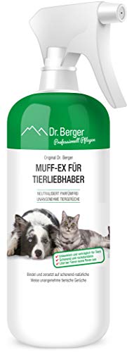 𝗗𝗿. 𝗕𝗲𝗿𝗴𝗲𝗿 Geruchsentferner als Spray [Allergiker geeignet] Geruchsneutralisierer | Hunde & Katzen Zubehör | neutraliert parfümfrei Tiergerüche | frei von Chemie | geruchsloser Luftreiniger von Dr. Berger