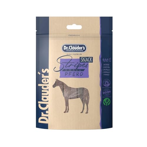 DR.CLAUDER'S - Stripes Snack Small | Leicht verdauliche Snacks aus 95% Fleisch mit Inulin für Hunde und Katzen. Schonend dampftrocknete Leckerlis im Frischebeutel | 80g Pferd DR.CLAUDER'S - Stripes Snack Small | Leicht verdauliche Snacks aus 95% Fleisch mit Inulin für Hunde und Katzen. Schonend dampftrocknete Leckerlis im Frischebeutel | 80g Pferd von Dr.Clauder´s