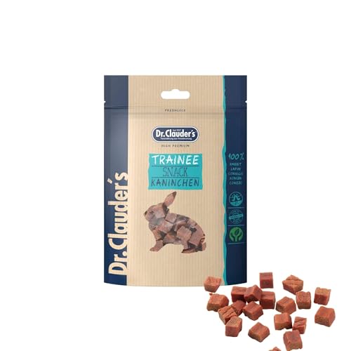 DR.CLAUDER'S - Trainee Snack | Leicht verdauliche Snacks aus 95% Fleisch mit Inulin für Hunde und Katzen. Schonend dampftrocknete Leckerlis im Frischebeutel | 80g Kaninchen DR.CLAUDER'S - Trainee Snack | Leicht verdauliche Snacks aus 95% Fleisch mit Inulin für Hunde und Katzen. Schonend dampftrocknete Leckerlis im Frischebeutel | 80g Kaninchen von Dr.Clauder´s