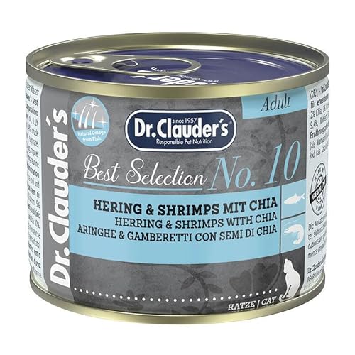 Dr. Clauder's Best Selection Adult No. 10 Hering & Shrimps mit Chia | 6 x 200 g von Dr. Clauder's