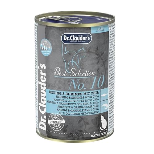 Dr. Clauder's Best Selection Adult No. 10 Hering & Shrimps mit Chia | 6 x 400 g von Dr. Clauder's