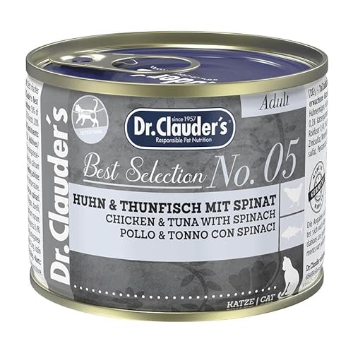 Dr. Clauder's Best Selection Adult No. 5 Huhn & Thunfisch mit Spinat | 6 x 200 g von Dr. Clauder's