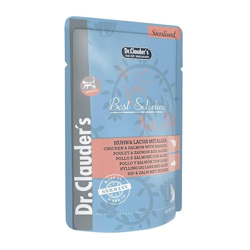 Dr. Clauder's Best Selection Sterilised No. 34 Huhn & Lachs mit Algen Pouch | 16 x 85 g von Dr. Clauder's