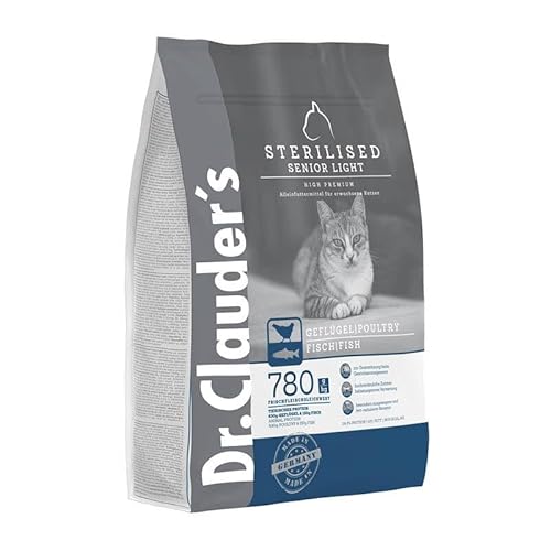 DR.CLAUDER'S - High Premium Sterilised/Senior/Light | Trockenfutter für sterilisierte, ältere oder übergewichtige Katzen. Weizenfreies Alleinfutter im Beutel | 400g Geflügel&Fisch von Dr.Clauder´s