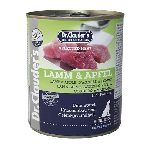 DR.CLAUDER'S - Selected Meat Prebiotic | Nassfutter in Lebensmittelqualität mit Inulin für eine gesunde Darmflora bei ausgewachsenen Hunden. Alleinfutter in der Dose | 800g Lamm&Apfel von Dr.Clauder´s