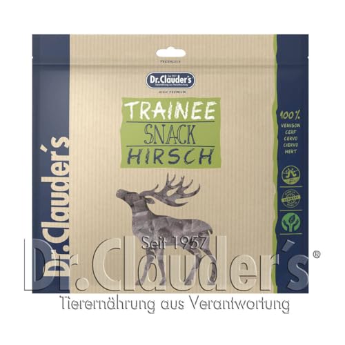 DR.CLAUDER'S - Trainee Snack | Leicht verdauliche Snacks aus 95% Fleisch mit Inulin für Hunde und Katzen. Schonend dampftrocknete Leckerlis im Frischebeutel | 500g Hirsch von Dr.Clauder´s