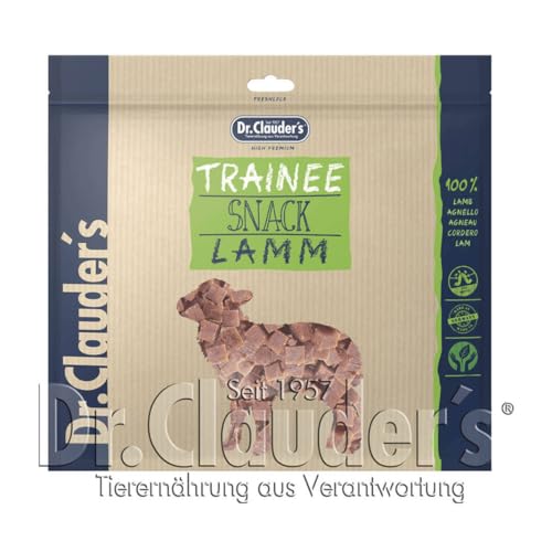 DR.CLAUDER'S - Trainee Snack | Leicht verdauliche Snacks aus 95% Fleisch mit Inulin für Hunde und Katzen. Schonend dampftrocknete Leckerlis im Frischebeutel | 500g Lamm von Dr.Clauder´s