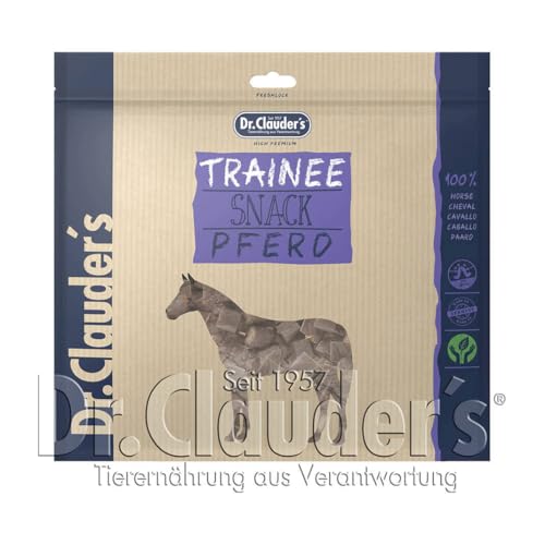 DR.CLAUDER'S - Trainee Snack | Leicht verdauliche Snacks aus 95% Fleisch mit Inulin für Hunde und Katzen. Schonend dampftrocknete Leckerlis im Frischebeutel | 500g Pferd von Dr.Clauder´s