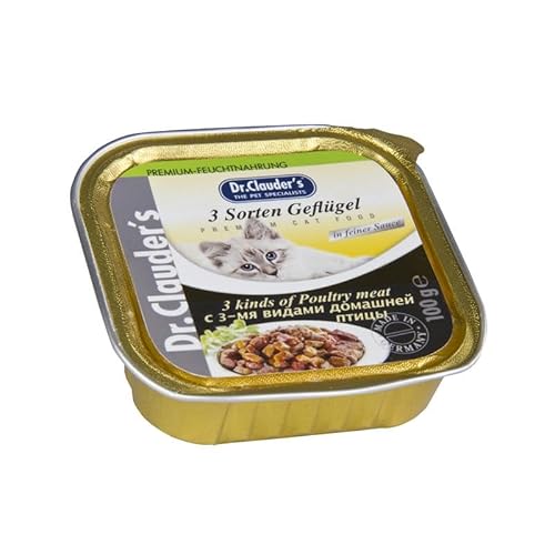 Dr. Clauders 3 Sorten Geflügel | 32x 100g Katzenfutter nass von Dr. Clauders