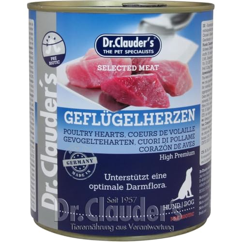 Dr. Clauders Selected Meat Geflügelherzen | 6X 800g Hundefutter nass von Dr. Clauder's