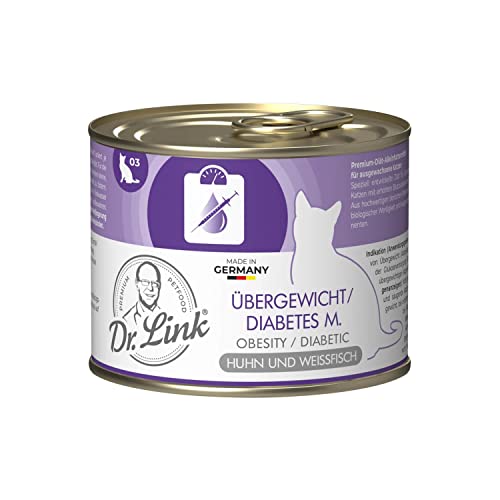 Dr. Link® SPEZIAL-DIÄT 6x200g Übergewicht / Diabetes m. I Obesity / Diabetic Huhn und Weißfisch von Dr. Link VET PETCARE