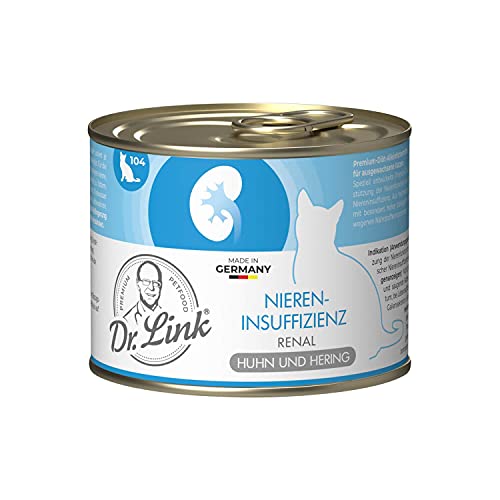 Dr. Link® Spezial-DIÄT 6x200g Niereninsuffizienz I Renal Huhn und Hering | Nassfutter für Katzen von Dr. Link VET PETCARE